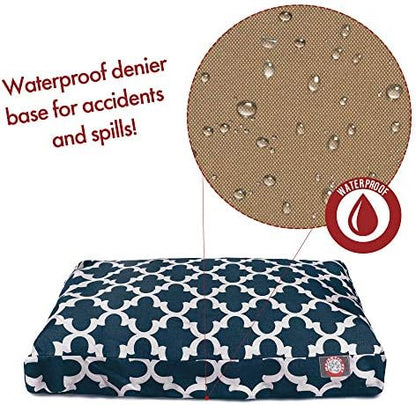 Majestic Pet Rectangular Dog Bed, Medium, 36x29x4 in, Washable, Navy
