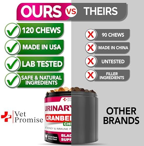 Dog UTI Chews - Cranberry Supplement for Dogs - Urinary Tract Support