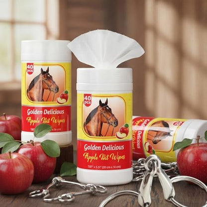 Threlaco 3 Pack Horse Bit Wipes, Apple Horse Bit Cleaners