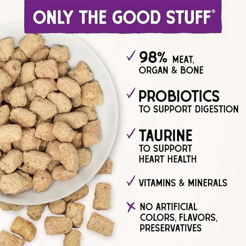 Stella & Chewy's Freeze-Dried Raw Cat Dinner Morsels - Premium Salmon & Chicken Recipe with 98% Wild-Caught & Cage-Free Protein - Natural Grain-Free Cat & Kitten Food - Made in USA - 1 oz (Pack of 12)