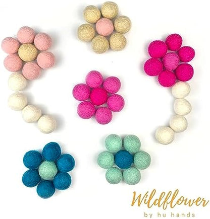 Cotton Candy - 100% Handmade Wool Felt Pom Poms - (50) Pure New Zealand Wool Felt Balls - DIY Pompoms for Craft, Garland, Decor - Assorted Pastel Colors - 0.8-1.0" Size - Drawstring Muslin Bag