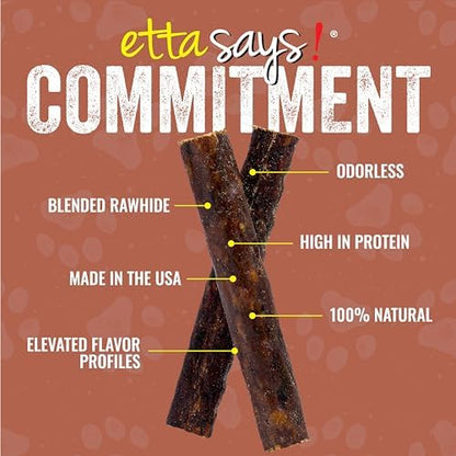etta says! Premium Crunchy 4.5" Buffalo Dog Chews - Grain-Free Dog Treats, Good for Teeth, Easy to Digest - Made in The USA (36 Count Pack of 1)