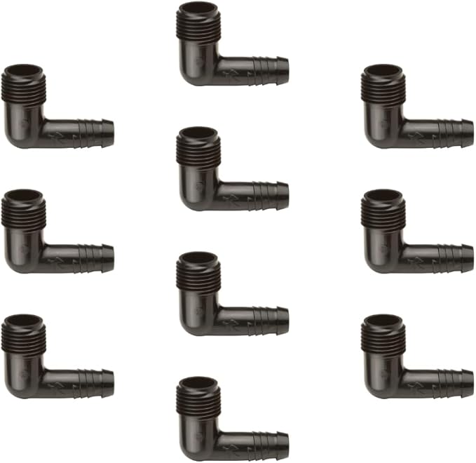 Rain Bird SWGE050B EZ Pipe/Swing Pipe Elbow Fitting, 1/2" Male Pipe Thread x 1/2" Barb, 10-Pack