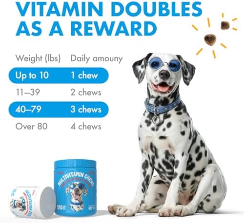 LEGITPET Dog Vitamins - 30 Multivitamins Chews w/Glucosamine Chondroitin, Probiotics Digestive Enzymes and Omegas - Supplement for Overall Health - Joint Support, Immune Health, Skin and Heart Health