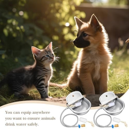 Bokon 4 Set Stainless Steel Automatic Livestock Waterer for Horses Dogs
