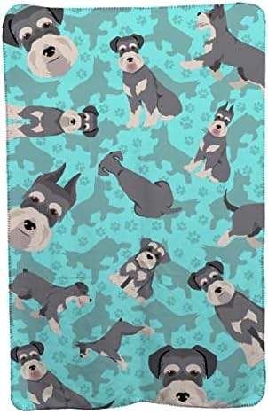 Caroline's Treasures MLM1018TBLT Schnauzer Soft Travel Blanket with Bag Airplane Blanket, Indoor Outdoor Camping Blanket for Traveling, Picnics, Beach Trips, Concerts
