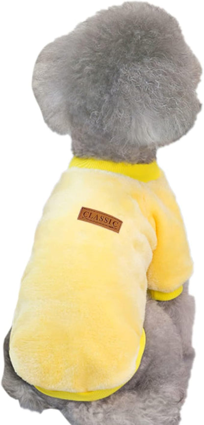 Jecikelon Pet Dog Clothes Dog Sweater Soft Thickening Warm Pup Dogs Shirt Winter Puppy Sweater for Dogs (Z01-Yellow, X-Small)