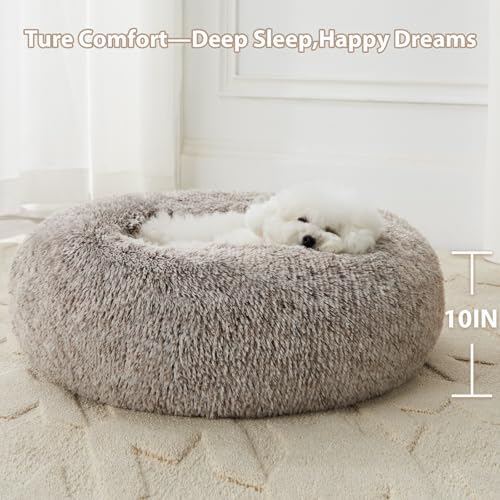 WNPETHOME Large Round Calming Dog Bed Cat Bed for Comfy Sleep