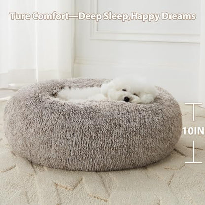WNPETHOME Large Round Calming Dog Bed Cat Bed for Comfy Sleep
