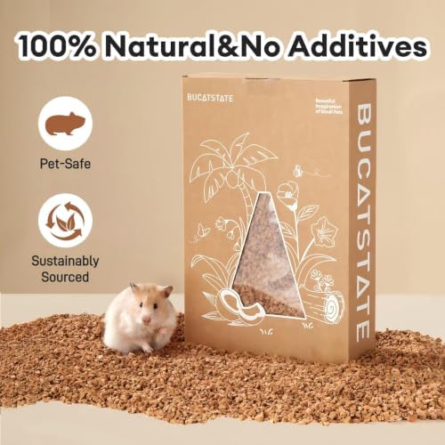 BUCATSTATE Cork Bedding 12.35OZ, Natural Hamster Bedding
