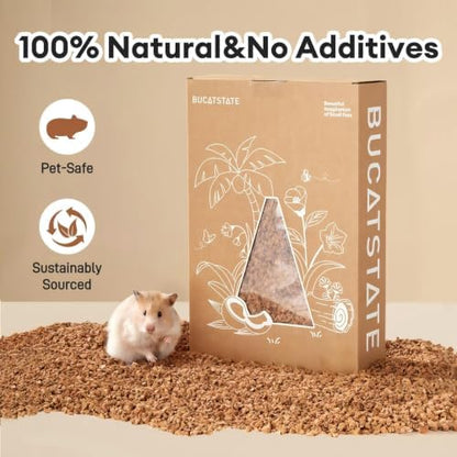 BUCATSTATE Cork Bedding 12.35OZ, Natural Hamster Bedding