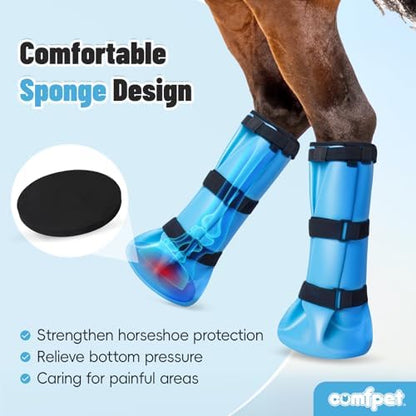 1 Pair Extra-Large Horse Soaking Boots, Horse Soaker Hooves with EVA Pad
