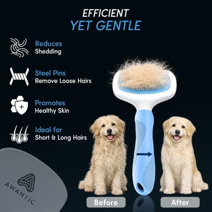 Slicker Brush for Grooming - Slicker Brush for Dogs and Cats can act as Deshedding Pet Tool for Healthy Coat Maintenance and Suitable for Short and long Haired Dogs and Cats
