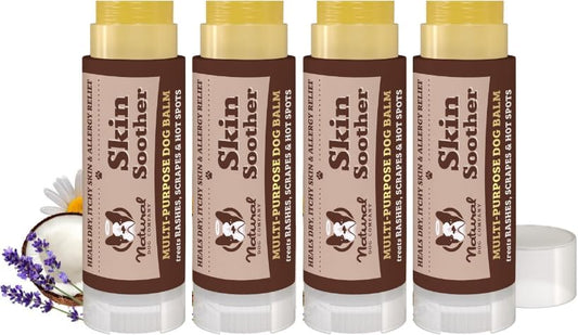 Natural Dog Company Skin Soother Dog Balm, 4 Pack Four 0.15 oz Pocket-Size