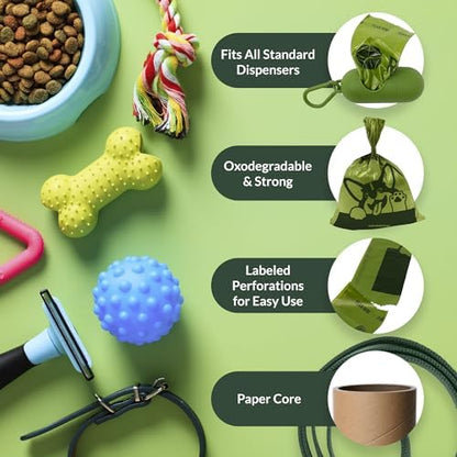 Reli. Biodegradable Dog Poop Bags Rolls (600 Pack, 40 Rolls)