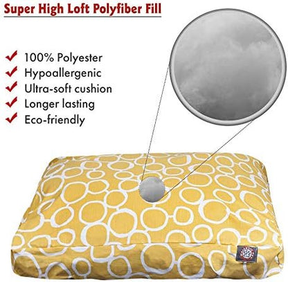 Majestic Pet Rectangular Dog Bed, Large, 44x36x5 in, Washable, Yellow