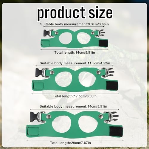 3 Pack Bearded Dragon Leash and Harness Set 3 Size Adjustable Lizard Harness Bearded Dragon Outfits for Reptile Small Animals Training Walking, Easy to Put on and Take Off (Green)