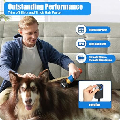 10ft Sheep Shears, with Plug & 2 Blades 200W Electric Clippers Animal Shave Grooming Farm for Dogs Cat Goat Alpaca, Llamas, Angora Rabbits Shearing Hand Piece Cutter Livestock Pet Supplies