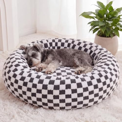 BFPETHOME Small Washable Cozy Donut Dog Beds for Dogs