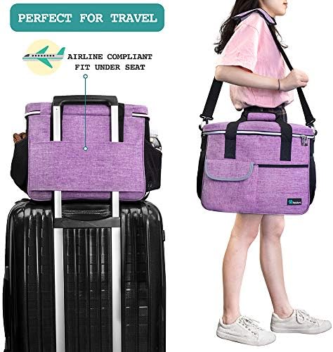 PetAmi Dog Travel Bag Organizer, Pet Supplies Diaper Tote, Purple Medium