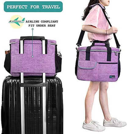 PetAmi Dog Travel Bag Organizer, Pet Supplies Diaper Tote, Purple Medium