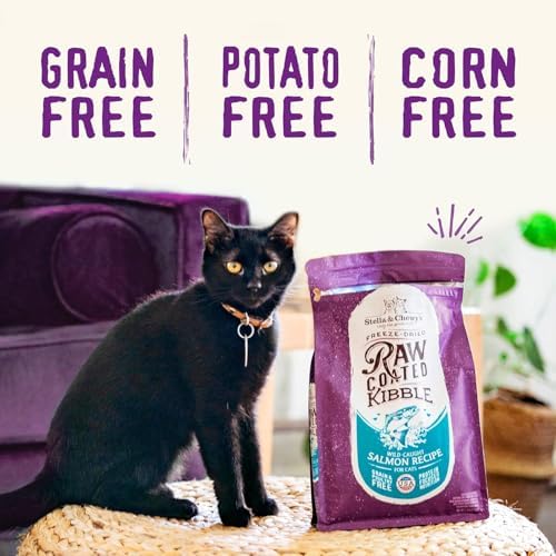 Stella & Chewy's Raw Coated Cat Food - High Protein, Grain-Free Kibble with Cage-Free Chicken - Premium Digestive Support with Probiotics - Natural Small Kibble - Perfect For Picky Eaters - 2.5lb Bag