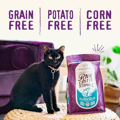 Stella & Chewy's Raw Coated Cat Food - High Protein, Grain-Free Kibble with Cage-Free Chicken - Premium Digestive Support with Probiotics - Natural Small Kibble - Perfect For Picky Eaters - 2.5lb Bag