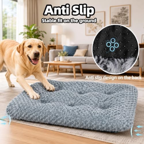Extra Large Dog Bed, Plush Washable Pet Bed Mat, Dog Crate Bed 47"x31"
