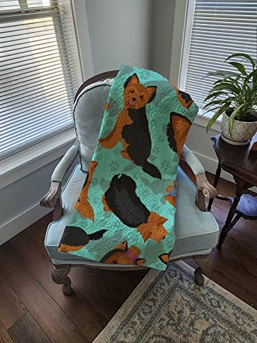 Caroline's Treasures MLM1024LQB Black and Tan Yorkie Quilted Blanket 50x60 Artwork Pattern Quilted Throw Blanket for Bed, Couch, Sofa, Soft and Lightweight
