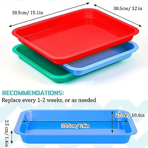 3 Pcs Kitten Litter Pan Fresh Color 15.1 x 12 x 1.4 Inch