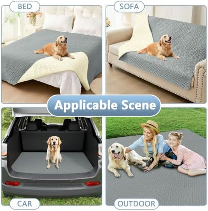 hyha Waterproof Reversible Dog Blanket, Pet Blanket for Sofa Couch