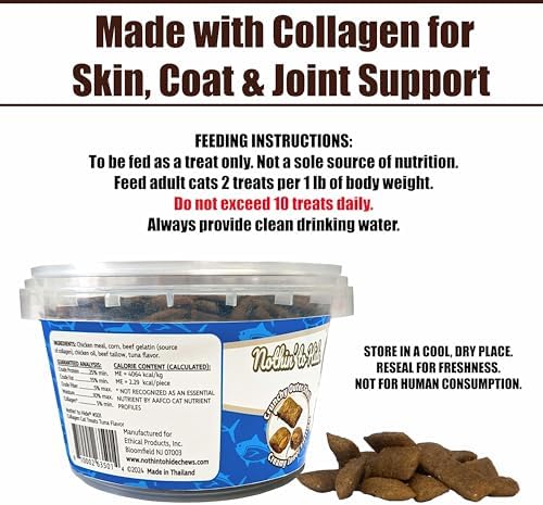 Fieldcrest Farms Collagen Cat Treats, Tuna, Crunchy & Creamy, 8 oz Tub