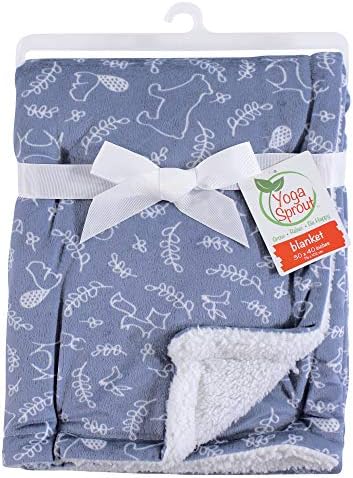 Yoga Sprout Mink Blanket with Sherpa Backing, Forest