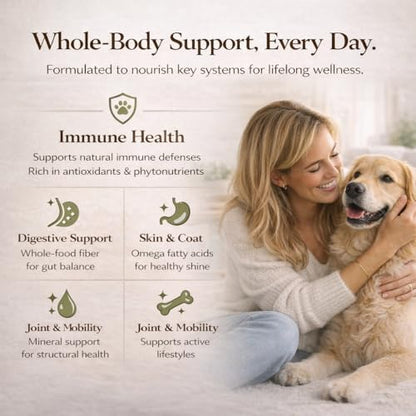Natural Dog Company Harvest Vegetable Granules Dog Food Topper – Pumpkin Digestive Support Granules for Dogs, Fiber-Rich Superfood Blend for Gut Health, Holistic Care & Prebiotic Fiber, 8oz Bag