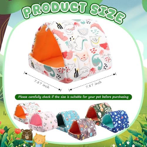 Ripeng 6 Pcs Guinea Pig Hideout Rabbit Bed, 7.9inch Night in the Forest