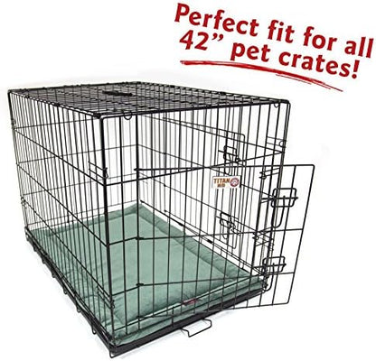 Majestic Pet Dog Crate Mat - Machine Washable Soft Plush Pet Bed Pad for Crates & Kennels | USA Crafted | 42"x26" Villa Azure