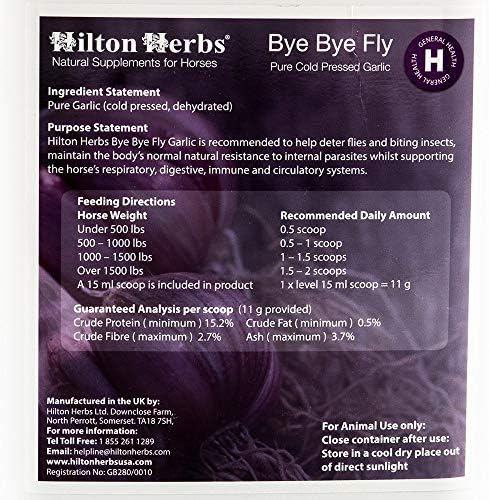Hilton Herbs Pure Garlic Granules for Horses, Equine Respiratory and General Wellness Support, Food-Grade Garlic with 15 mL Scoop, 4.4 lb Tub