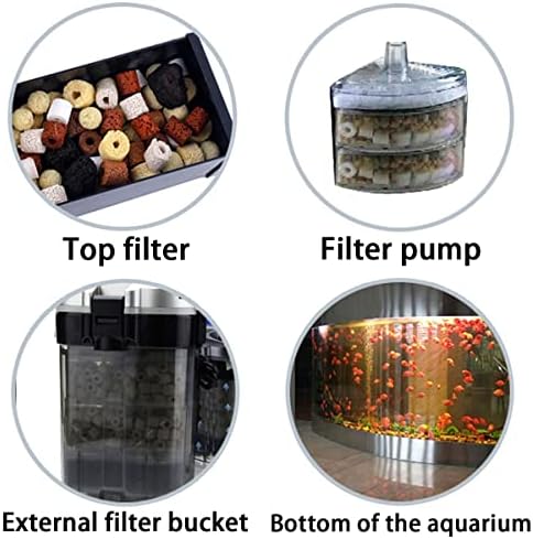 GOLDEAL Bio Balls Ceramic Rings Set, Aquarium Biological Filter Media with Mesh Bag for Fish Tank and Pond, Fish Tank Filter, Decorations, Accessories (2Pack,2.2lb)