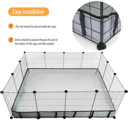 Guinea Pig Cage Liner Tarp Bottom Waterproof and Washable Base Also for Rabbits, Bunny, Chinchesillas, Hedgehog, Ferrets and Other Small Animals(42x56 inches)
