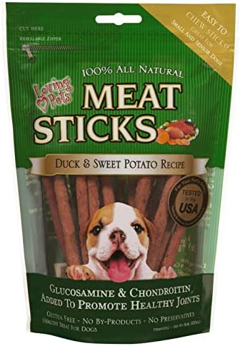 Loving Pets Gourmet Meat Sticks - Sweet Potato and Duck Recipe, Dog Treat, 6oz