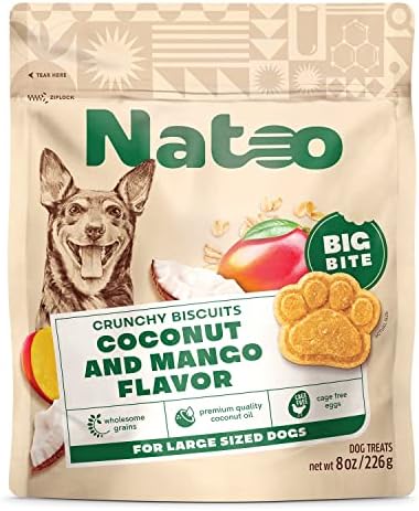 NATOO Healthy Treats for Large Dogs, Coconut & Mango Flavor, 8 oz