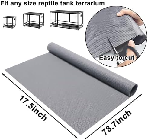 Reptile Carpet Reptile Mat 2 Pack Bearded Dragon Leopard Gecko Substrate Bearded Dragon Tank Flooring Snake Tortoise Bedding Bearded Dragon Tank Accessories 17.5’’ x 79.7’’ -Two-Tone