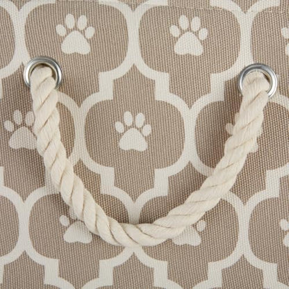 Bone Dry 6192 Pet Storage Collection Lattice Paw Print, Medium Rectangle, Stone