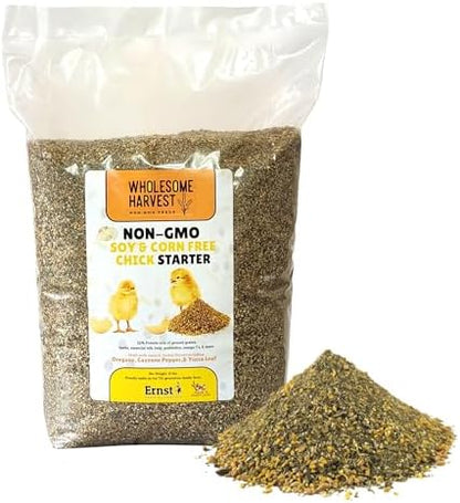 Corn & Soy-Free Chick Starter Feed - All Grain & Non-GMO Chick Food Starter with Omega 3 - Chicken Feed for Growing Healthy Chicks with High-Protein 22% and Probiotics - 10 Lb
