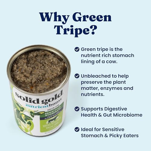 Solid Gold Beef Tripe Wet Dog Food Topper for Picky Eaters, Meal Mix-in 6pk