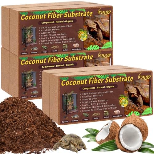 Legigo 6 Pack Coconut Fiber Substrate, Natural Coco Coir Reptile Bedding