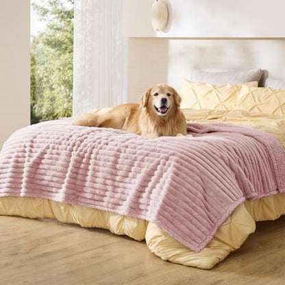 Bedsure ComfyFleece™ Waterproof Blanket for Bed, Twin（60"x80"） Blush Pink
