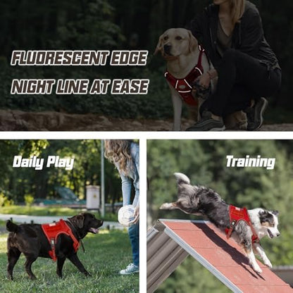 AUROTH Tactical Dog Harness for Large Dogs No Pull Adjustable Pet Harness Reflective K9 Working Training Easy Control Pet Vest Military Service Dog Harnesses Red XL