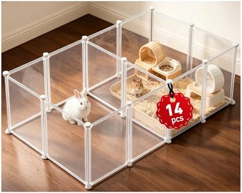 14 Pcs 16.5" H Small Animal Playpen, Indoor Puppy Playpen for Rabbits
