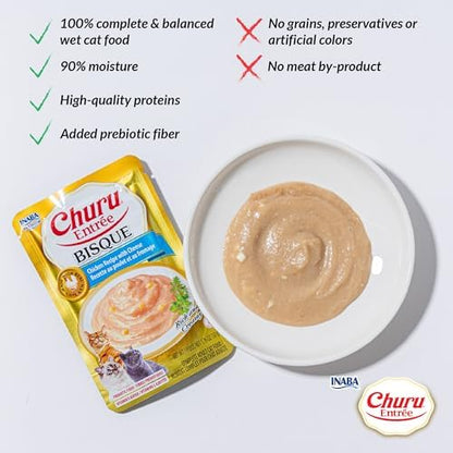 INABA Churu Entree Bisque Kitten Wet Cat Food, Tuna, 6ct